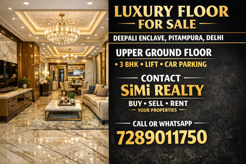 Luxury Builder Floor For Sale In Deepali Enclave Pitampura Delhi