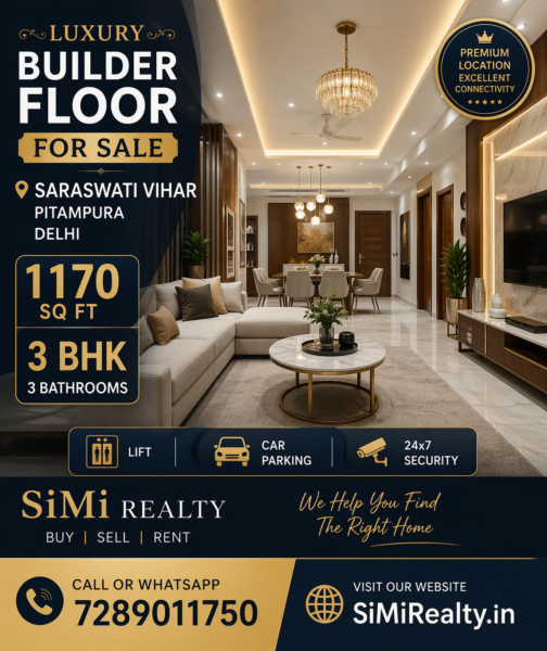 Luxury Builder Floor For Sale In Saraswati Vihar Pitampura Delhi