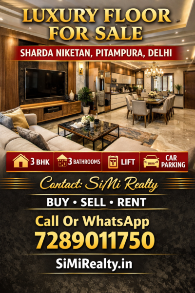 Luxury Builder Floor For Sale In Sharda Niketan Pitampura Delhi