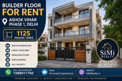 Builder Floor For Rent In Ashok Vihar Phase 1 Delhi